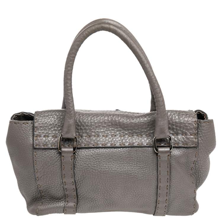 Pre Owned Fendi Grey Leather Linda Bag