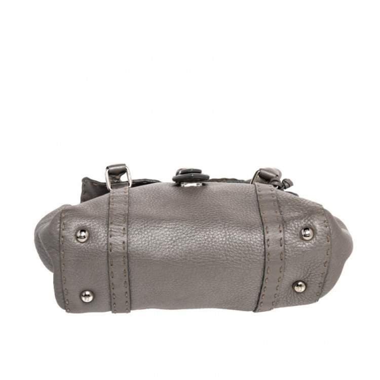 Pre Owned Fendi Grey Leather Linda Bag