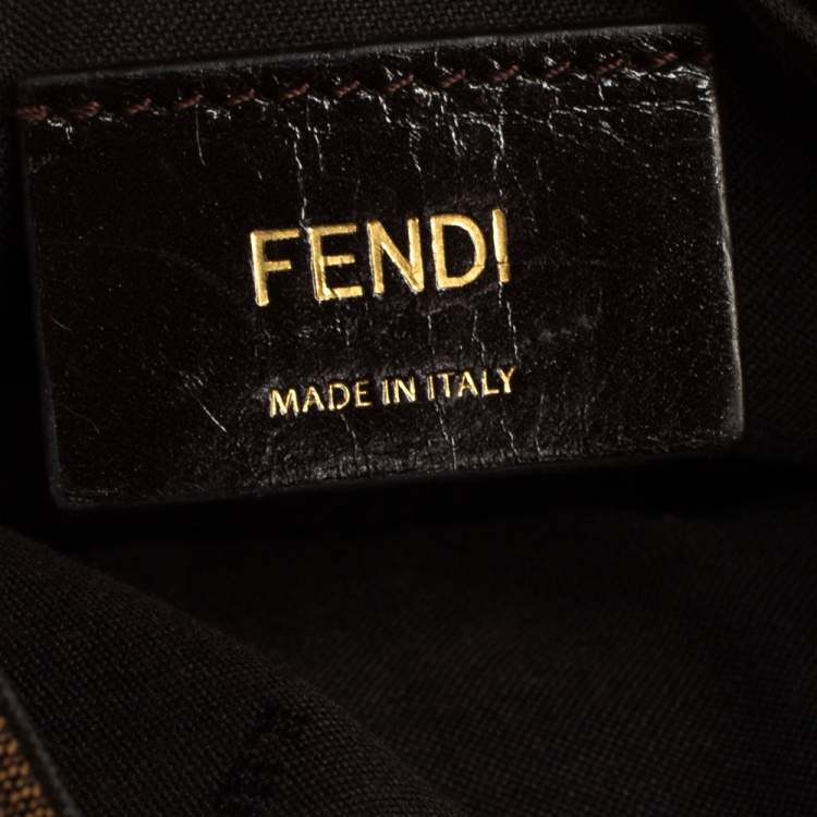 Pre Owned Fendi Tobacco Zucca Canvas and Leather Flap Crossbody Bag