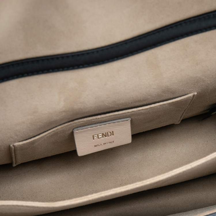 Pre Owned Fendi Black Leather Bugs Kan I Top Handle Bag