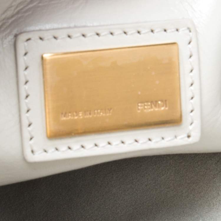 مملوكة مسبقًا Fendi Green/Black Canvas and Leather Beaded Large Peekaboo Top Handle Bag