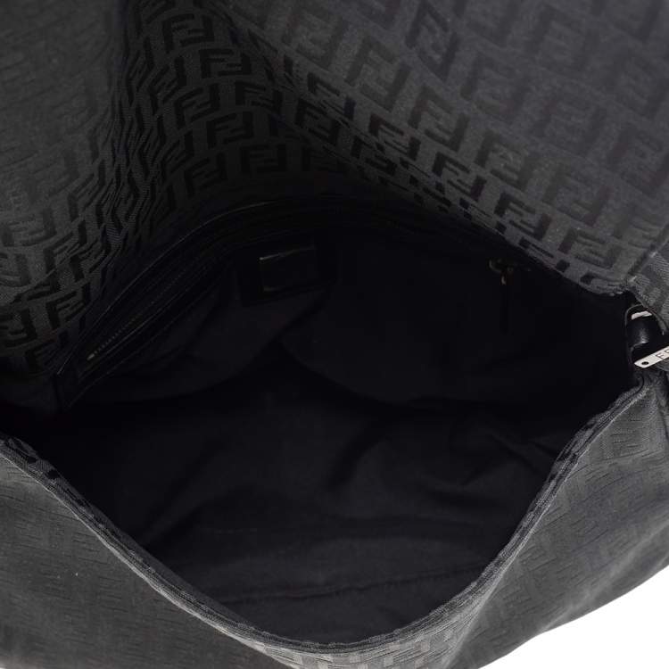 Pre Owned Fendi Black Zucchino Print Canvas Pochette Bag