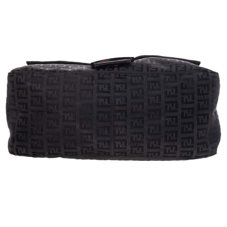 Pre Owned Fendi Black Zucchino Print Canvas Pochette Bag