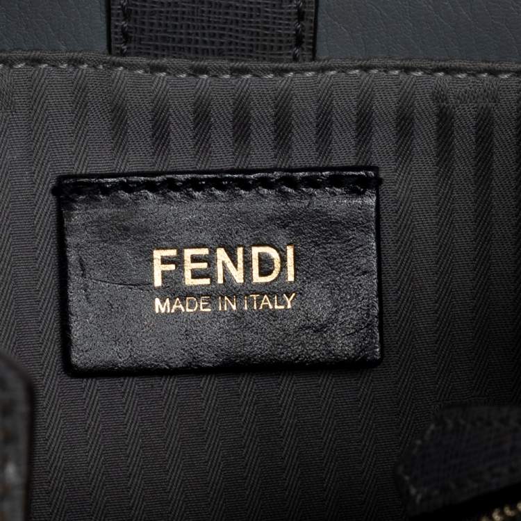 Pre Owned Fendi Grey Leather Mini 2jours Tote