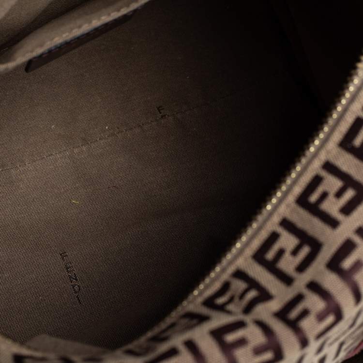 مملوكة مسبقًا Fendi Brown Zucchino Canvas Small Forever Bauletto Boston Bag