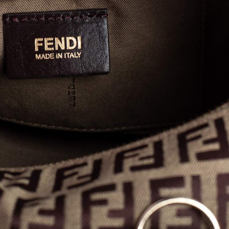 مملوكة مسبقًا Fendi Brown Zucchino Canvas Small Forever Bauletto Boston Bag