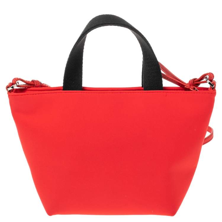 Pre Owned Fendi Red Neoprene and Leather Baby Shopper Tote