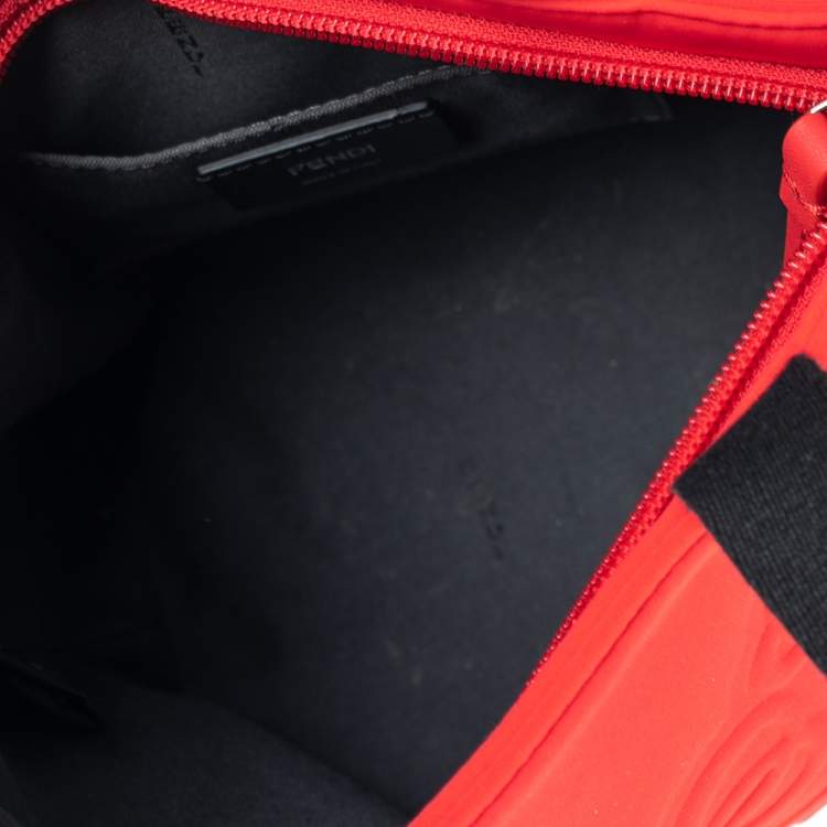 Pre Owned Fendi Red Neoprene and Leather Baby Shopper Tote