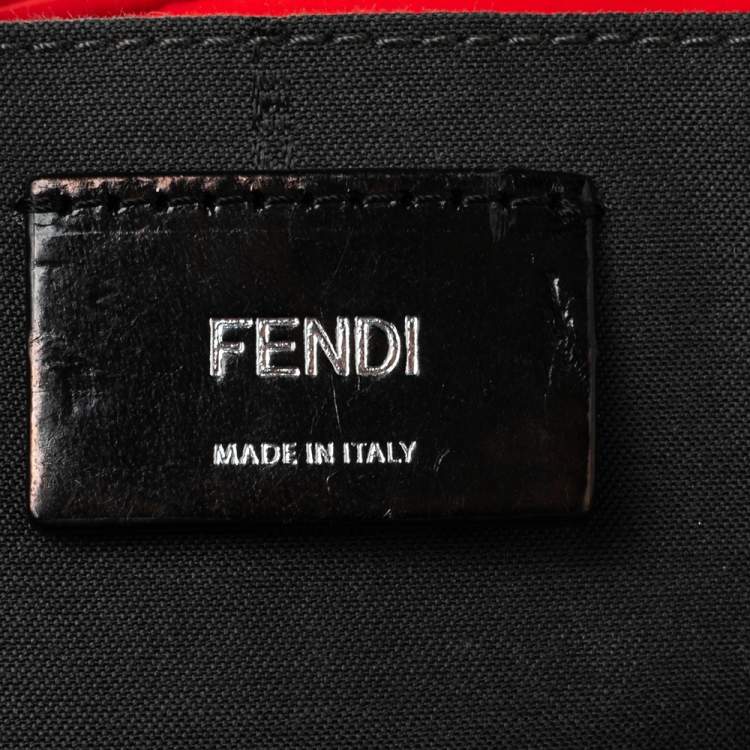 Pre Owned Fendi Red Neoprene and Leather Baby Shopper Tote