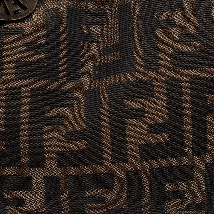 Pre Owned Fendi Tobacco Zucca Canvas Chef Chain Hobo