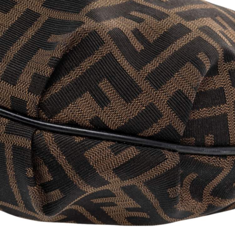 Pre Owned Fendi Tobacco Zucca Canvas Chef Chain Hobo