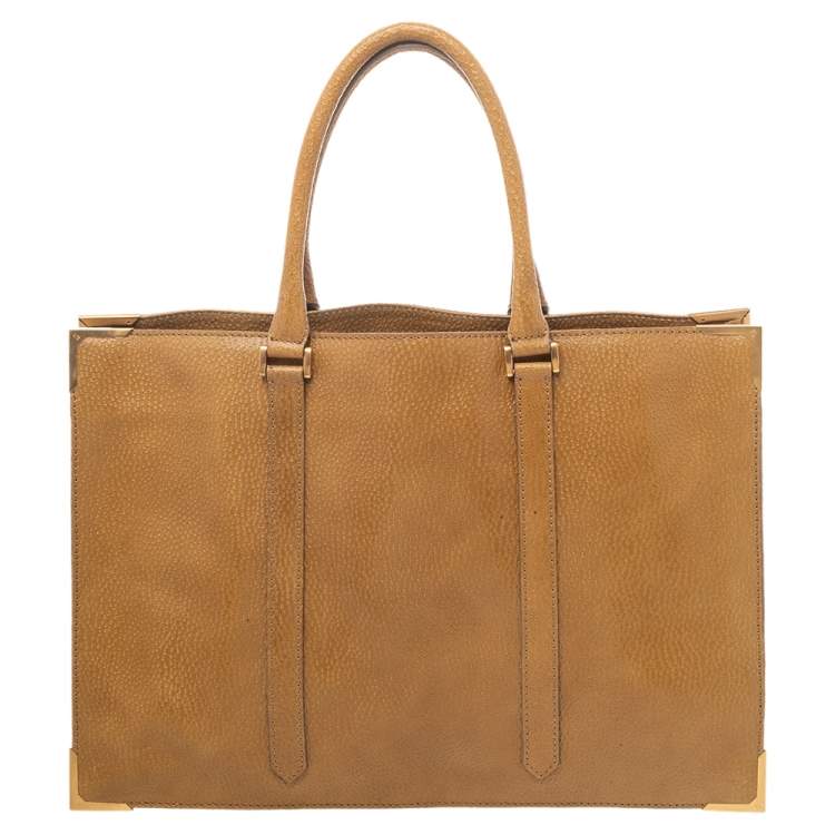 Pre Owned Fendi Yellow Textured Leather Classico No.4 Tote