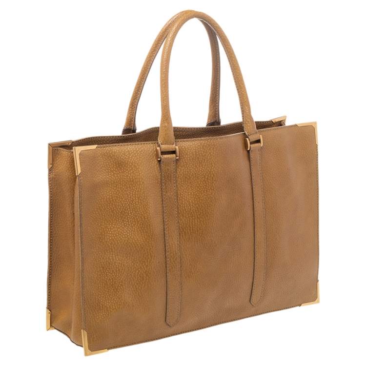 Pre Owned Fendi Yellow Textured Leather Classico No.4 Tote