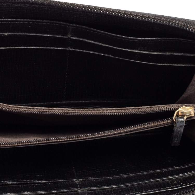Pre Owned Fendi Multicolor Zucca Coated Canvas Zip Around Wallet