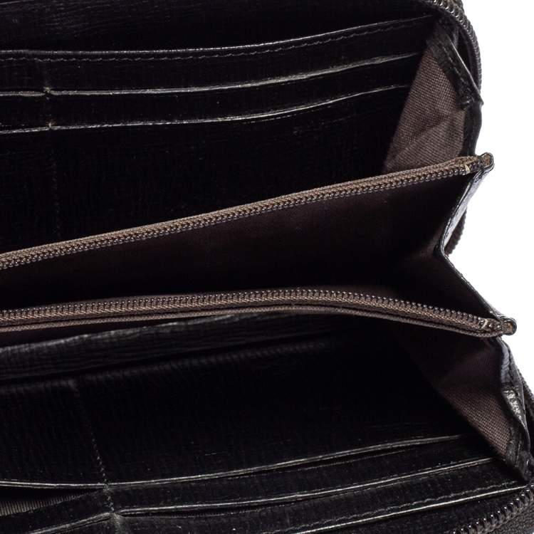 Pre Owned Fendi Multicolor Zucca Coated Canvas Zip Around Wallet