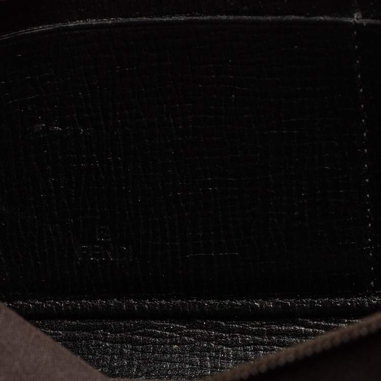 Pre Owned Fendi Multicolor Zucca Coated Canvas Zip Around Wallet