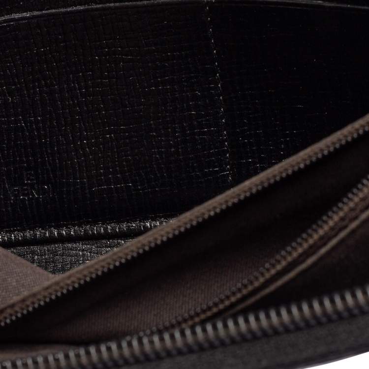 Pre Owned Fendi Multicolor Zucca Coated Canvas Zip Around Wallet
