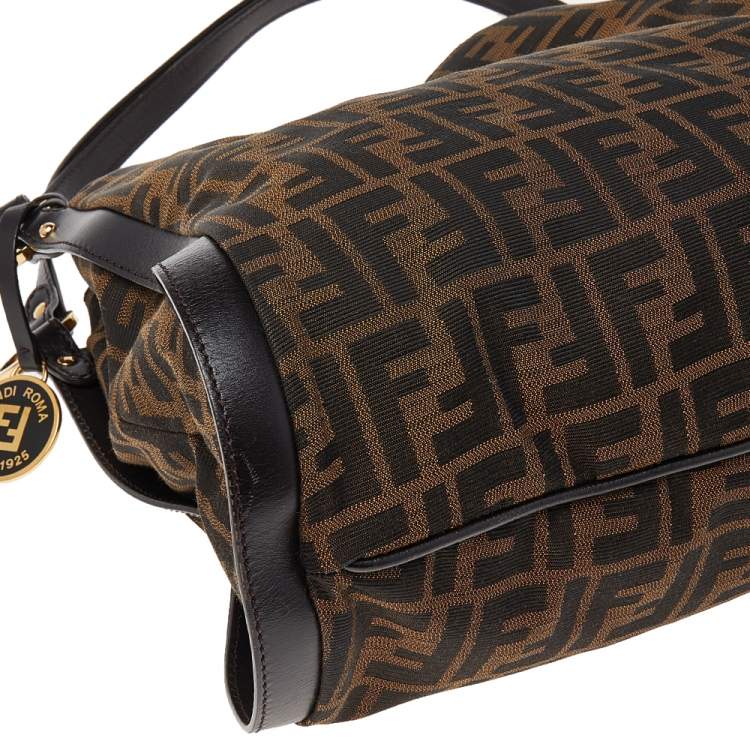 Pre Owned Fendi Tobacco Zucca Canvas and Leather Chef Tote