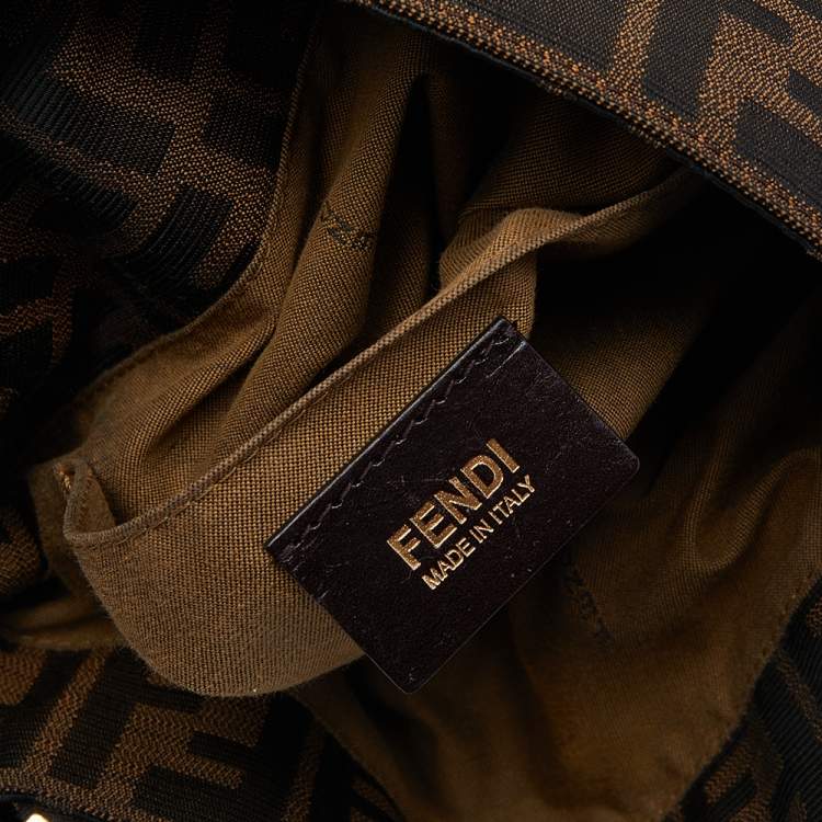 Pre Owned Fendi Tobacco Zucca Canvas and Leather Chef Tote