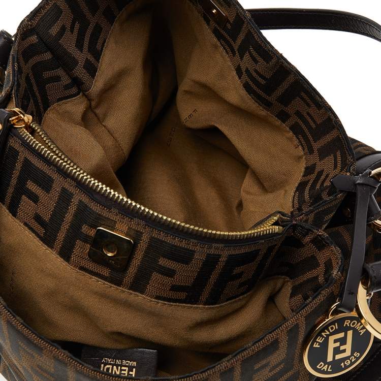 Pre Owned Fendi Tobacco Zucca Canvas and Leather Chef Tote