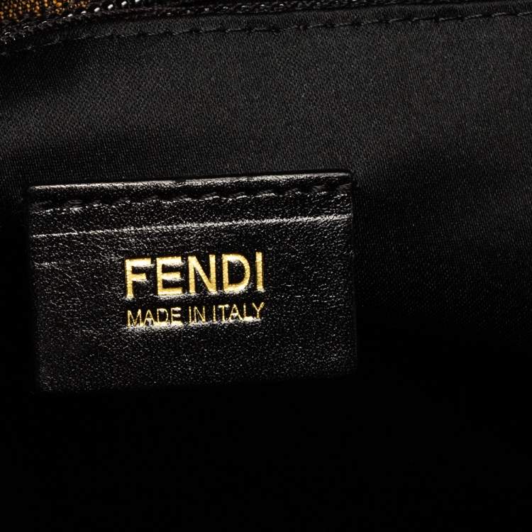 Pre Owned Fendi Tobacco Zucca Fabric Roll Tote