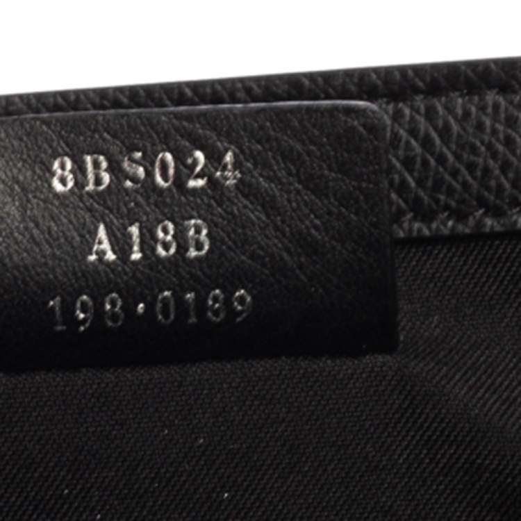 Pre Owned Fendi Black Leather Kan I F Wallet On Chain Clutch