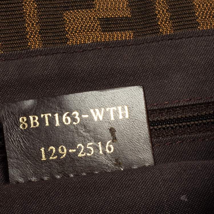 Pre Owned Fendi Tobacco Zucca Canvas and Patent Leather Mia Flap Shoulder Bag