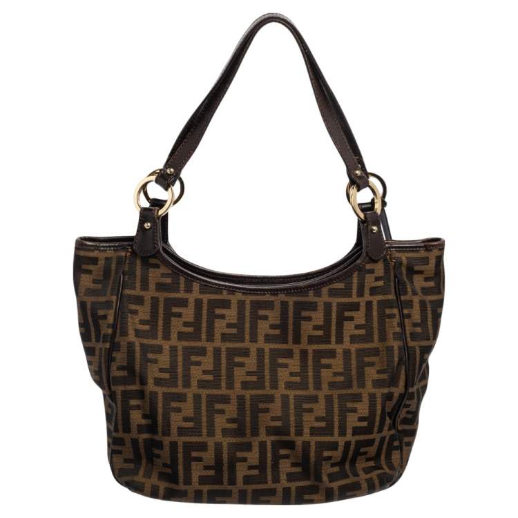 مملوكة مسبقًا Fendi Tobacco Zucca Canvas and Leather Chef Shopper Tote