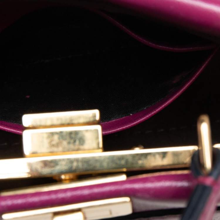 مملوكة مسبقًا Fendi Fuchsia Leather Micro Peekaboo Crossbody Bag
