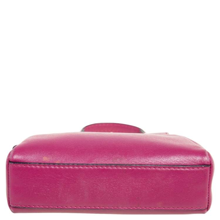 مملوكة مسبقًا Fendi Fuchsia Leather Micro Peekaboo Crossbody Bag