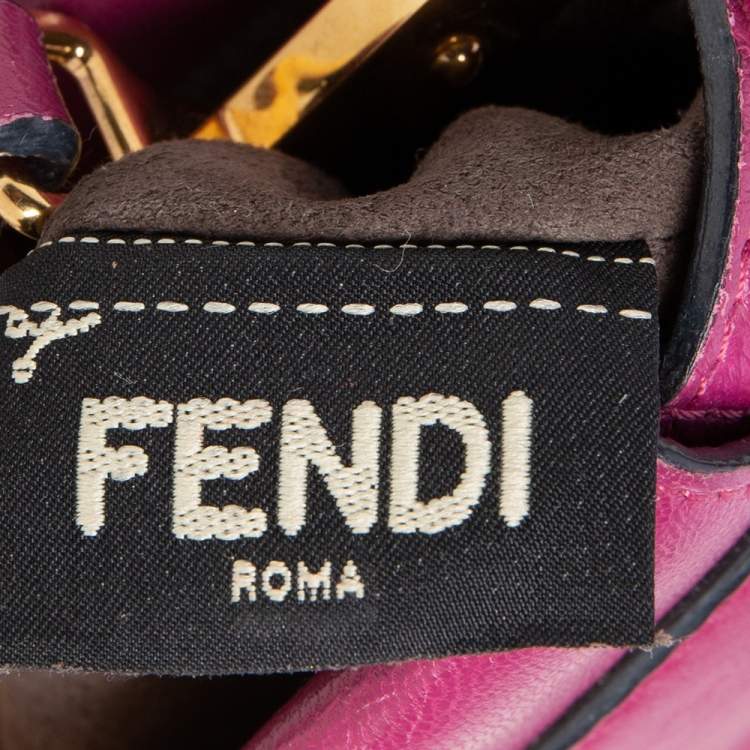 مملوكة مسبقًا Fendi Fuchsia Leather Micro Peekaboo Crossbody Bag