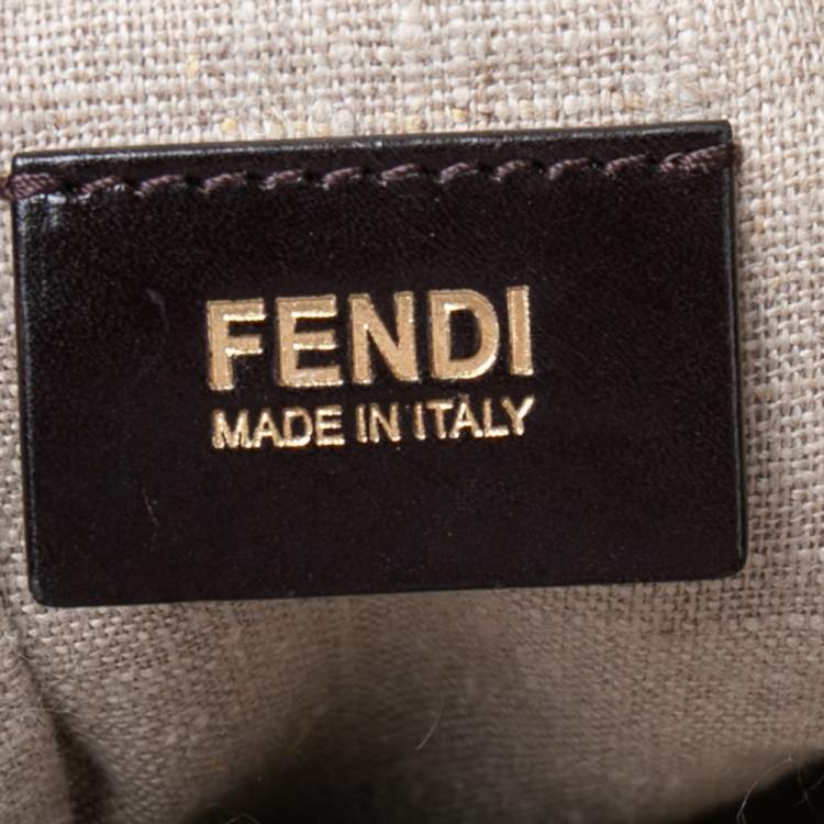 Pre Owned Fendi Multicolor Pequin Striped Canvas And Leather Bag