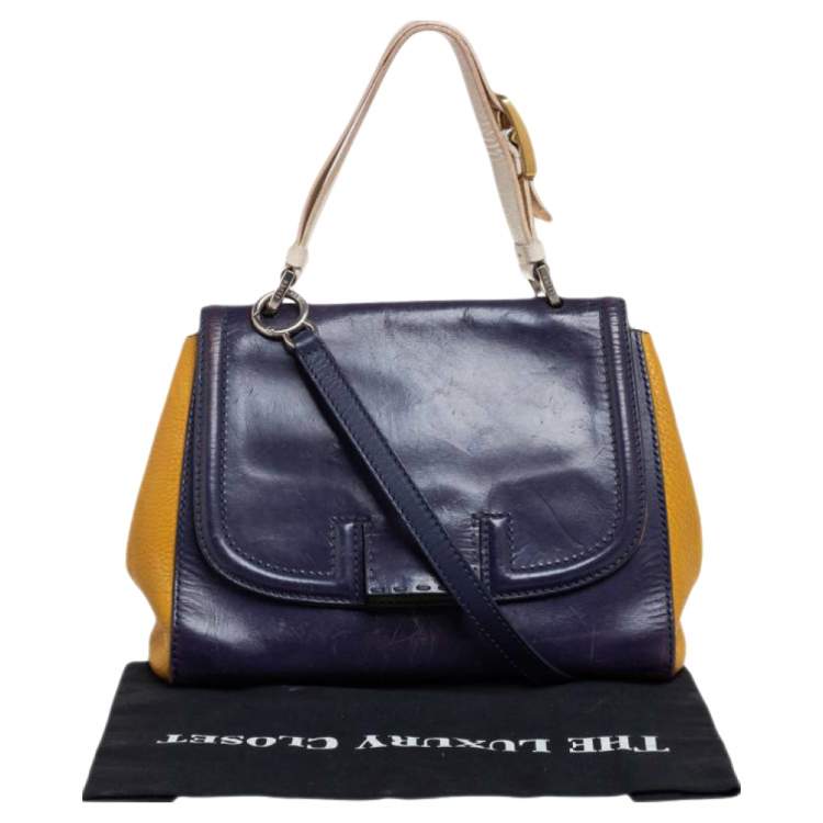 مملوكة مسبقًا Fendi Tricolor Leather Silvana Top Handle Bag