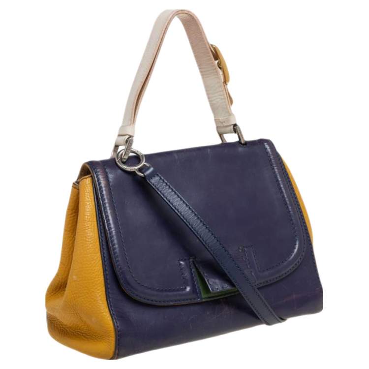 مملوكة مسبقًا Fendi Tricolor Leather Silvana Top Handle Bag