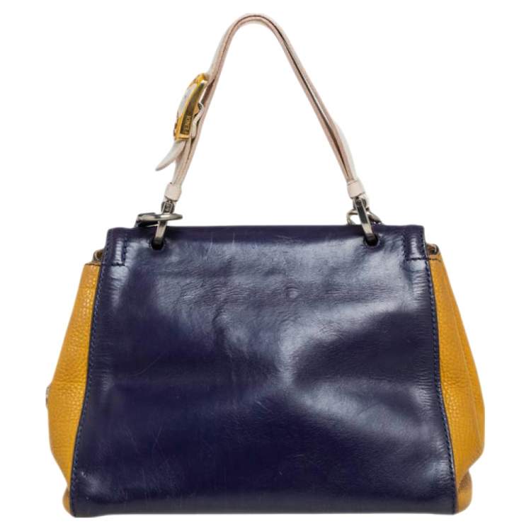 مملوكة مسبقًا Fendi Tricolor Leather Silvana Top Handle Bag