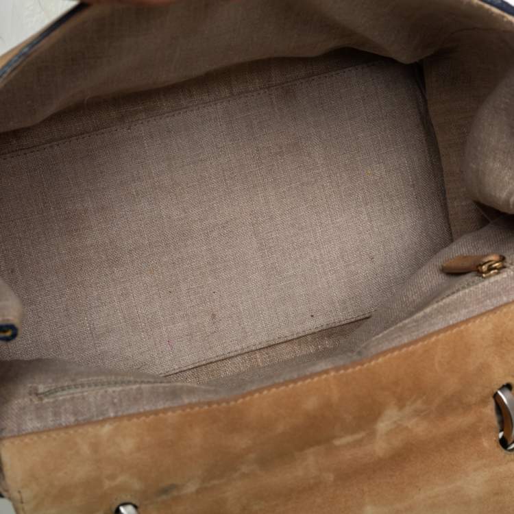 مملوكة مسبقًا Fendi Tricolor Leather Silvana Top Handle Bag