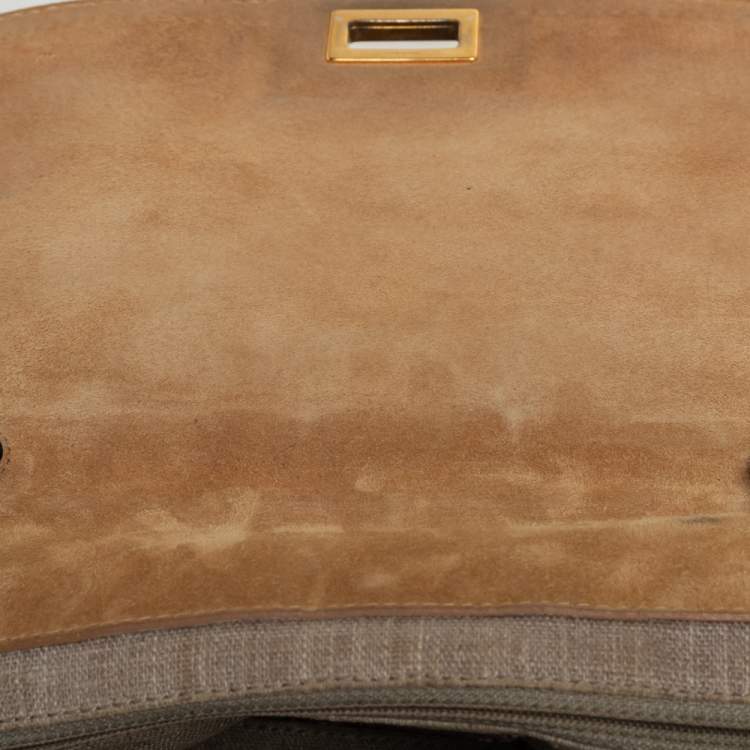 مملوكة مسبقًا Fendi Tricolor Leather Silvana Top Handle Bag