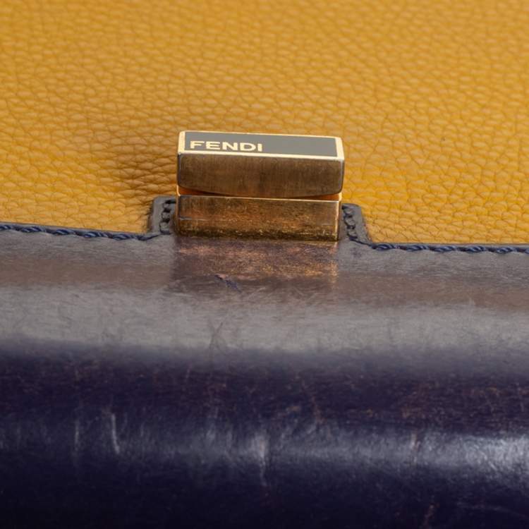 مملوكة مسبقًا Fendi Tricolor Leather Silvana Top Handle Bag