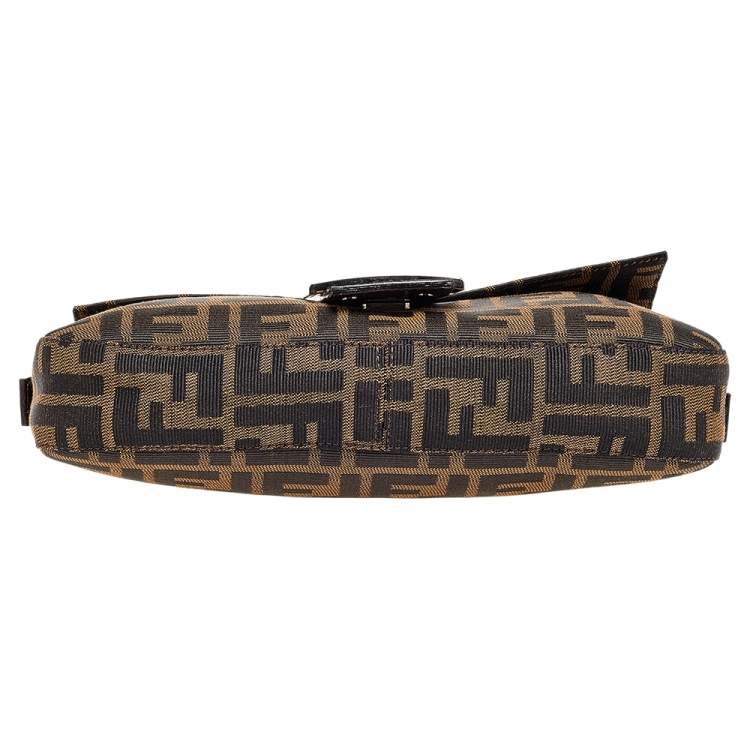 Pre Owned Fendi Brown Zucca Canvas Mamma Baguette Bag