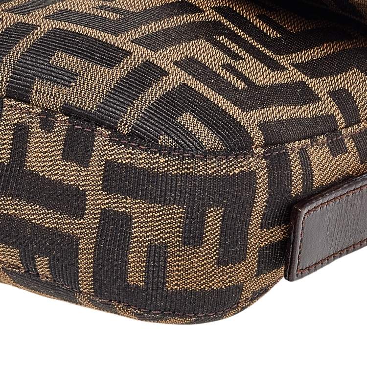 Pre Owned Fendi Brown Zucca Canvas Mamma Baguette Bag