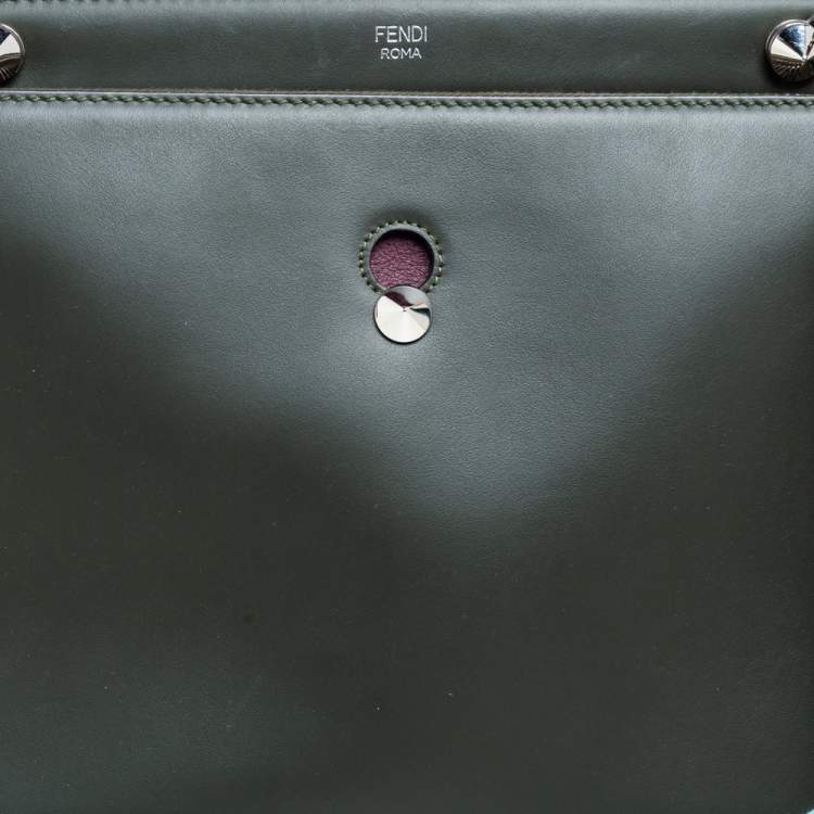 Pre Owned Fendi Multicolor Python and Leather Dotcom Top Handle Bag