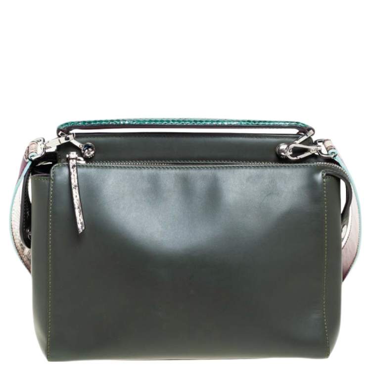 Pre Owned Fendi Multicolor Python and Leather Dotcom Top Handle Bag