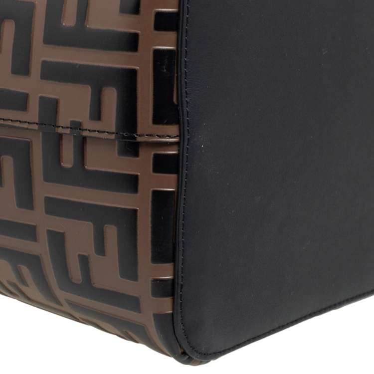 Pre Owned Fendi Tri Color Zucca Leather Mon Tresor Grande Bucket Bag