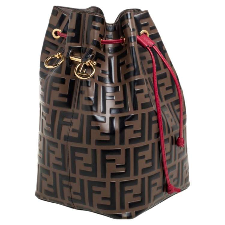Pre Owned Fendi Tri Color Zucca Leather Mon Tresor Grande Bucket Bag