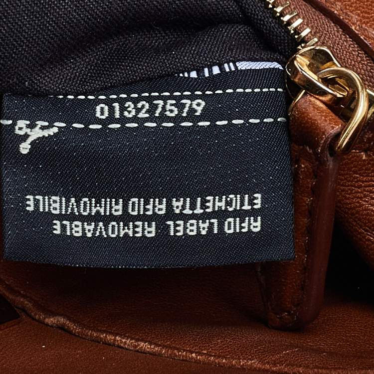 Pre Owned Fendi Brown Leather Mini Peekaboo Top Handle Bag