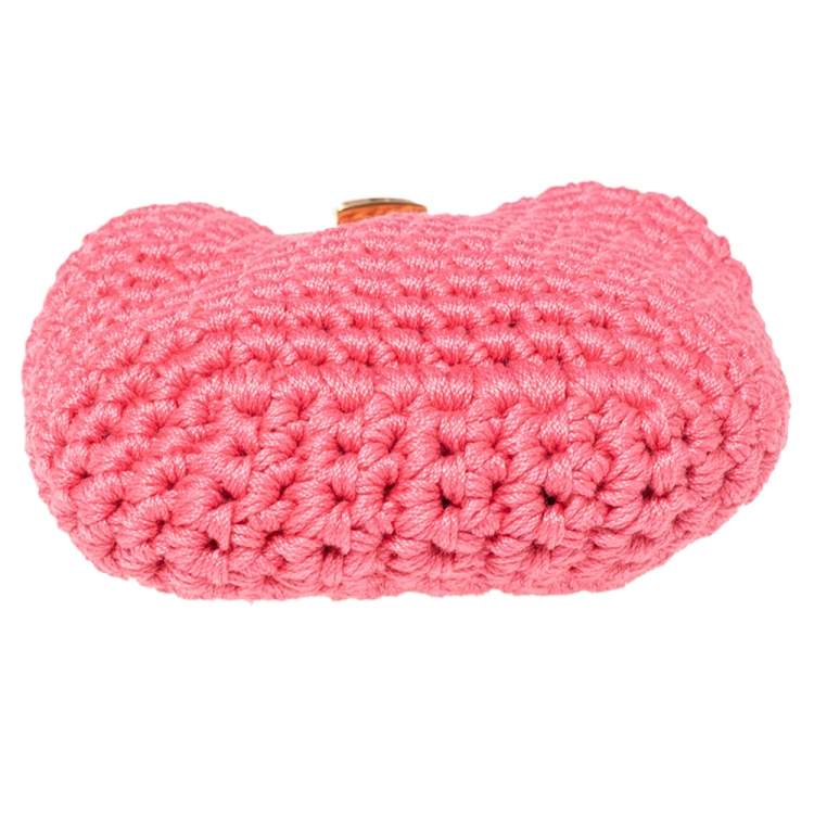 Pre Owned Fendi Pink Woven Fabric Framed Coin Purse 