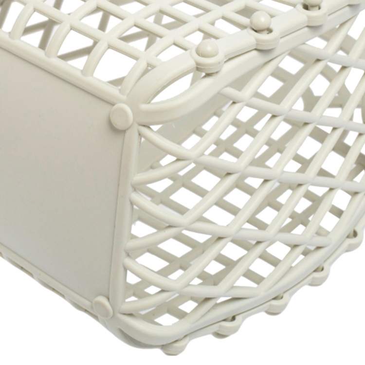 Pre Owned Fendi White Plastic Small Basket Tote