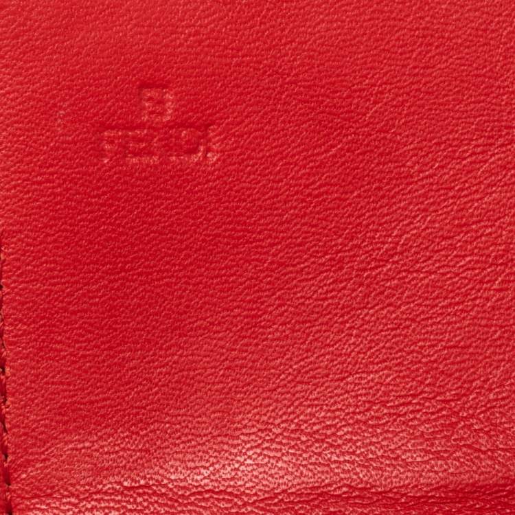 Pre Owned Fendi Orange Zucchino Patent Leather Continental Wallet