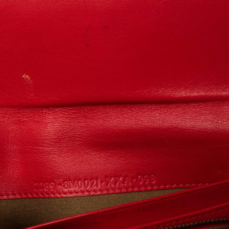 Pre Owned Fendi Orange Zucchino Patent Leather Continental Wallet