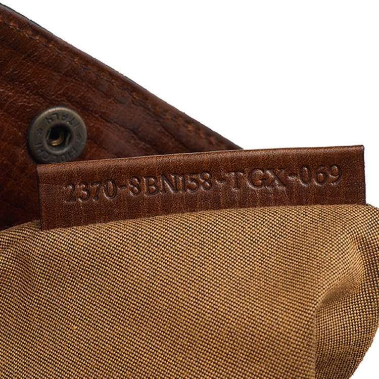 Pre Owned Fendi Tobacco Zucca Canvas and Leather Chef De Jour Bag